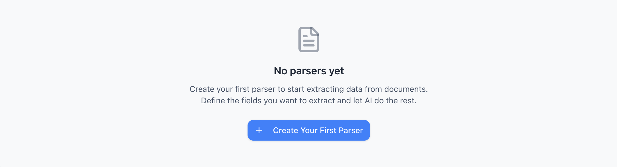 Create Parser dialog showing name and description fields